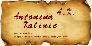 Antonina Kalinić vizit kartica